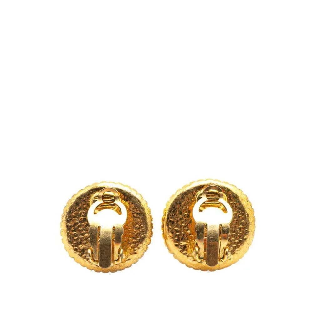 CHANEL Gold Logo Earrings